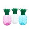 Pineapple Shaped Plastic Cup With Straw Cute Water Bottle Portable Drinking Cup Summer Beach Fruits Shaped Beverage Cups