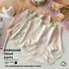 Large Size Female Spring and Summer Cotton Non  Visible Antibacterial Extension Crotch Triangle Briefs