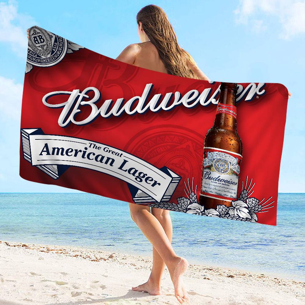 HEISS B-Budweiser Mikrofaser Strandtuch Saugfähig Schnelltrocknend Weich Yoga Schwimmen Resort Bergsteigen Handtuch
