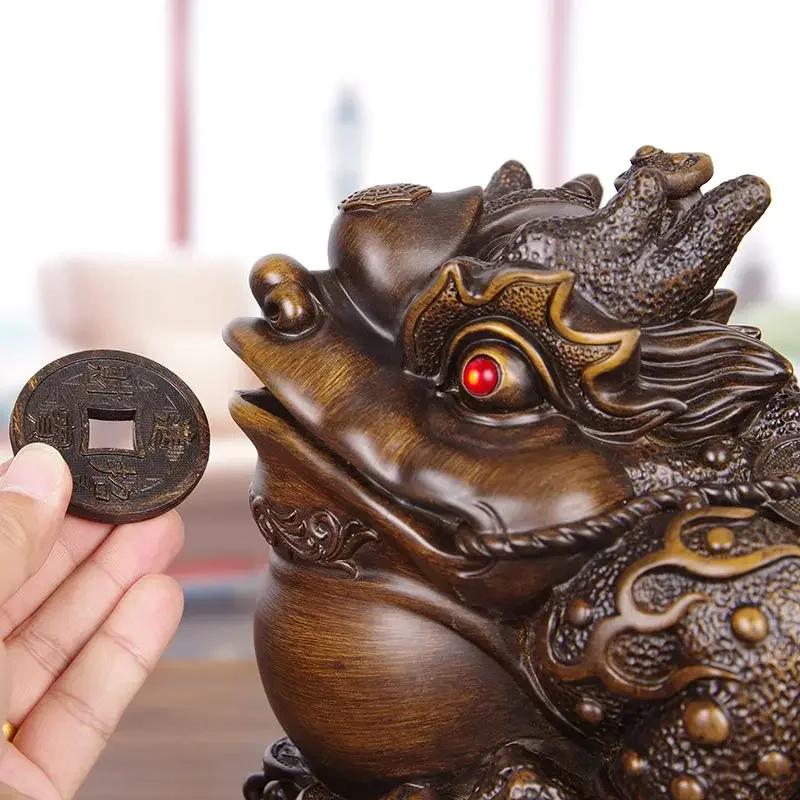 Attracting Wealth Golden Toad Ornament Three-legged Cicada Shop Toad Opening Office Living Room Decor