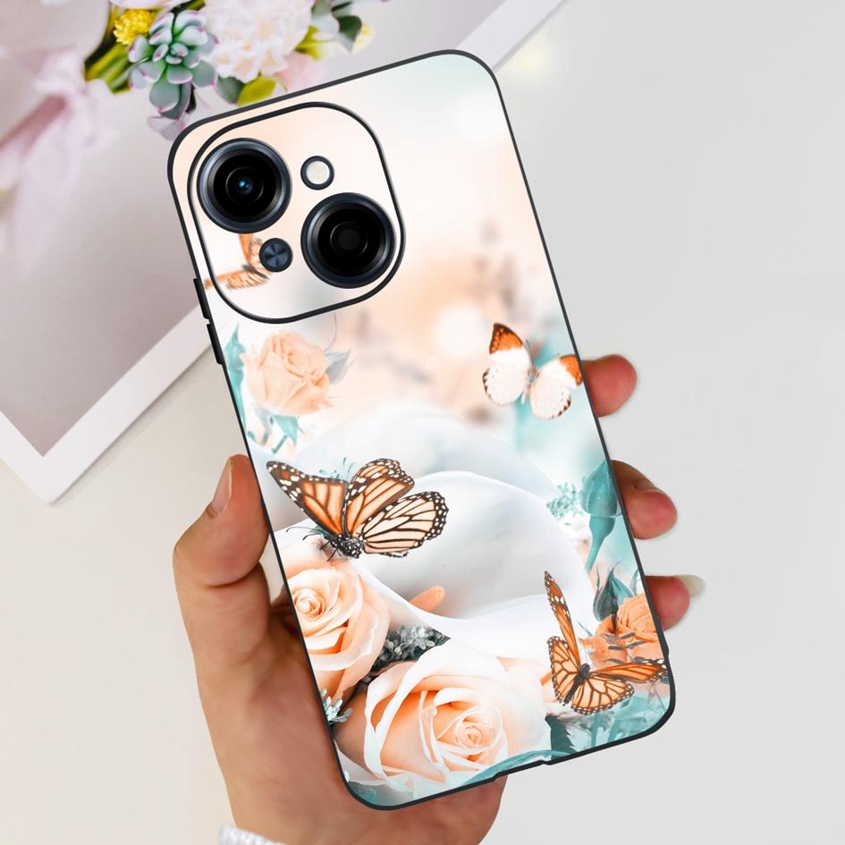 For Phone Case Tecno Spark Go 1 Cover 2024 Popular Flower Soft Silicone Back Protective Cover For Tecno Spark Go 2025 Pop 9 Etui