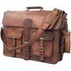 Genuine Vintage Brown Leather Messenger Bag Shoulder Laptop Bag Briefcase