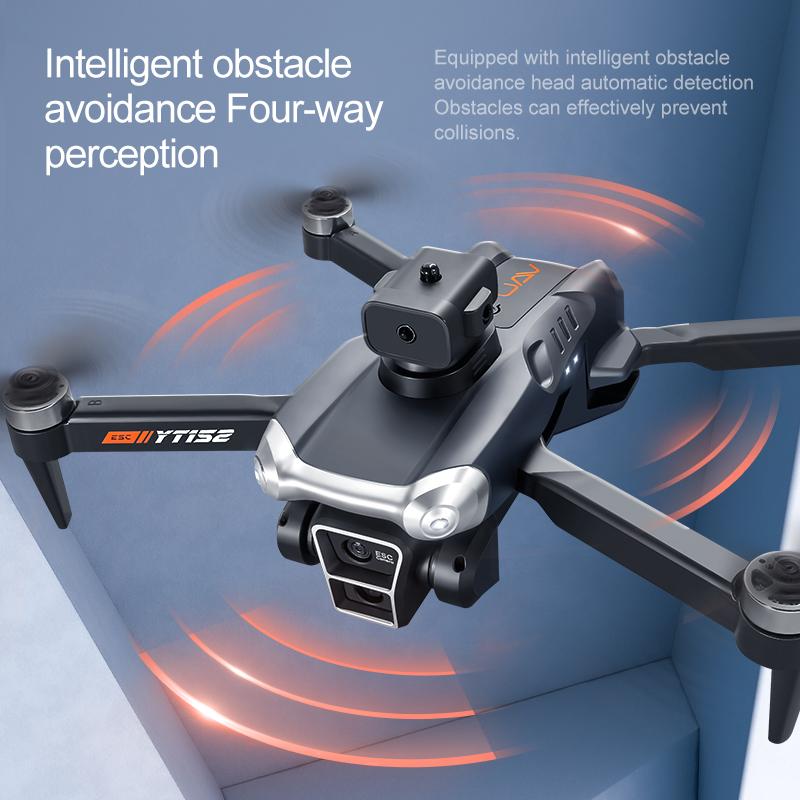 Nový YT152 MINI Drone 8K Tři kamery Wiif Optické polohování toku Vyhýbání se překážkám Bezkartáčové dálkové ovládání Čtyřosé letadlo Hračka Dárek Děti