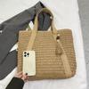 Summer Woven Shoulder Bag Women Beach Shoulder Bag Female Straw Knitted Handmade Large Capacity Handbag Purse Travel Tote Bags
