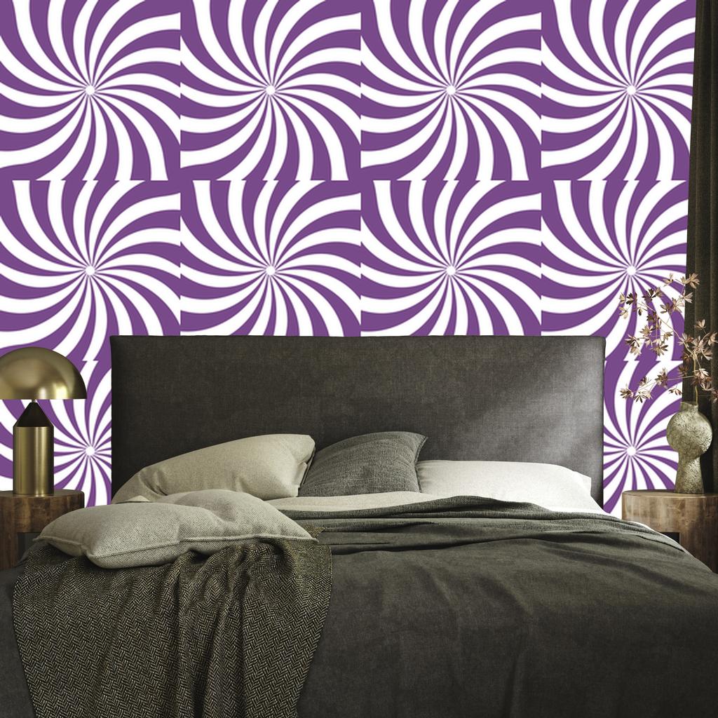Hippie background wallpaper purple, white and light gray 50x1000