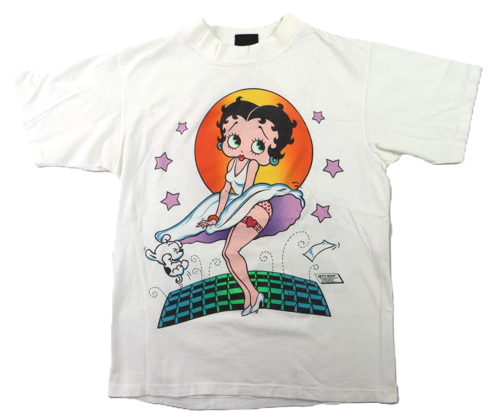 Vintage 80s Changes M L White Betty Boop Double Sided Pudgy Picnic T Shirt L