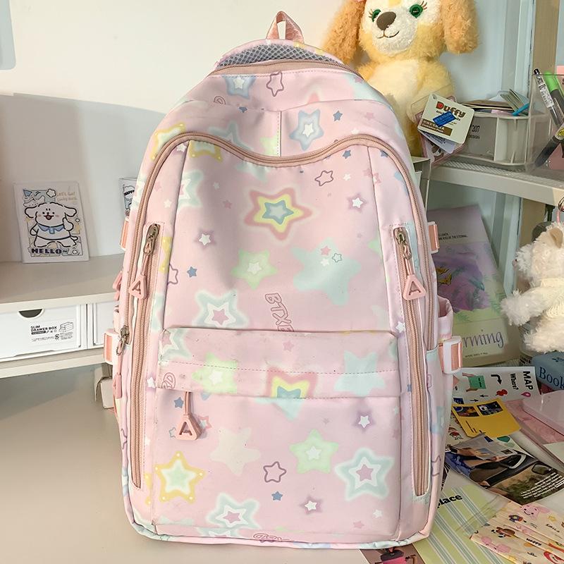 Schoolbag Children Elementary School Girls High Value Ins Large Capacity High School Printed Backpack