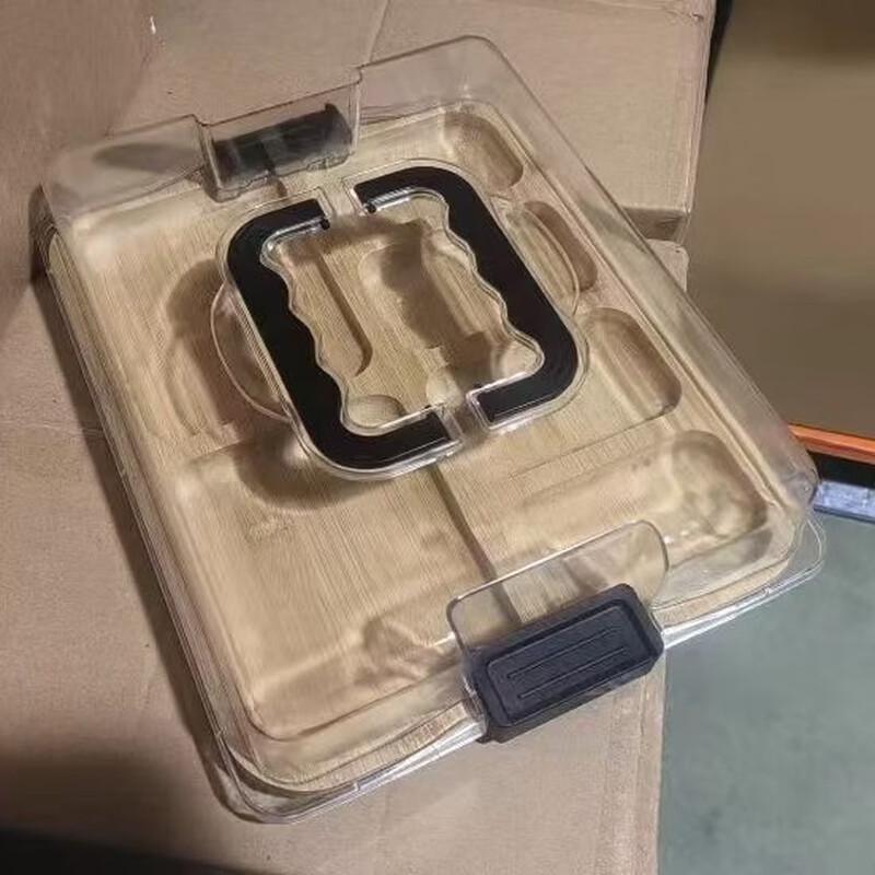 

Abay Square Solid Wood Snack Tray with Transparent Lid