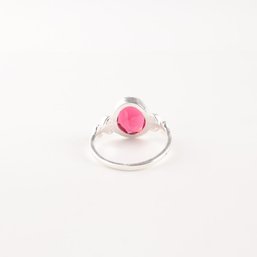 Pink Rubellite Gemstone925 Sterling Silver Jewelry Handmade Ring Gift for Wife RR-66-8