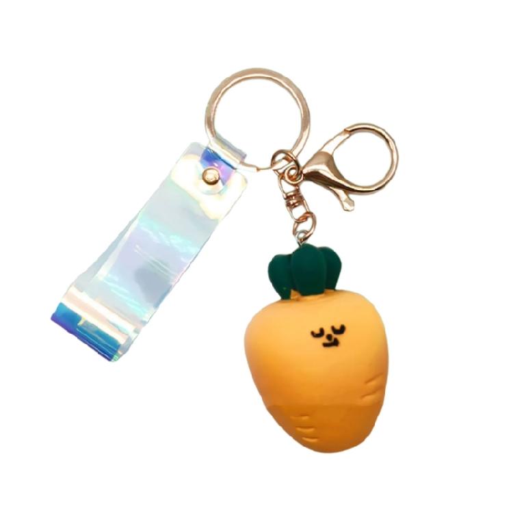 Farm Themed Vegetable Keychain Key Organsier Charm Pnedant With Carrot Mushroom Garlic Design Rubber Gift