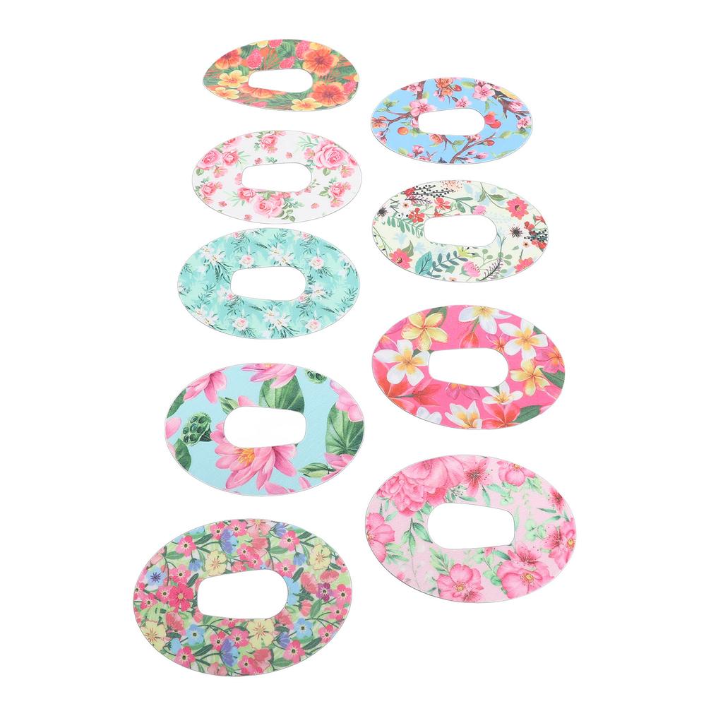 30 Pcs Sensor Covers for G6 9 Flower Patterns Adhesive Nonwoven Pre Designed Hole Breathable Sensor Patches