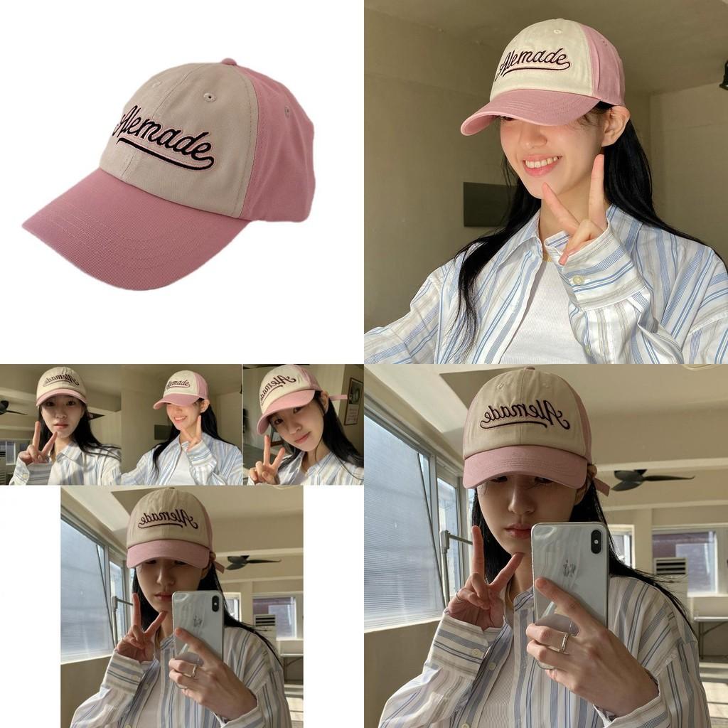 Fashionable Pink Baseball Cap For Women Summer Trendy Letter Embroidery Curved Brim Hat