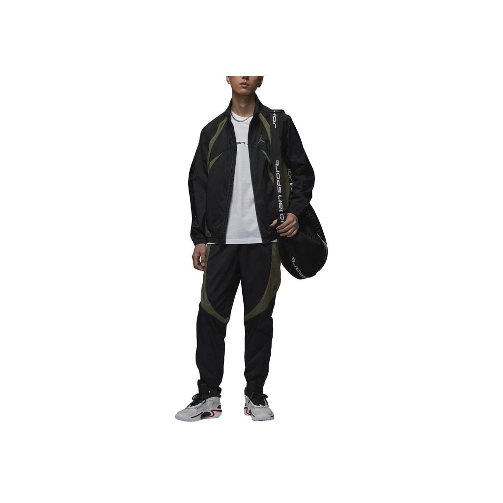 Jordan Men's Dri-Fit Woven Stand-Up Collar Jacket 'Black/Olive' FN5849-011
