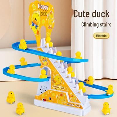 Kleine Gelbe Ente Elektrisches Treppensteig-Rutschbahnspielzeug für Kinder