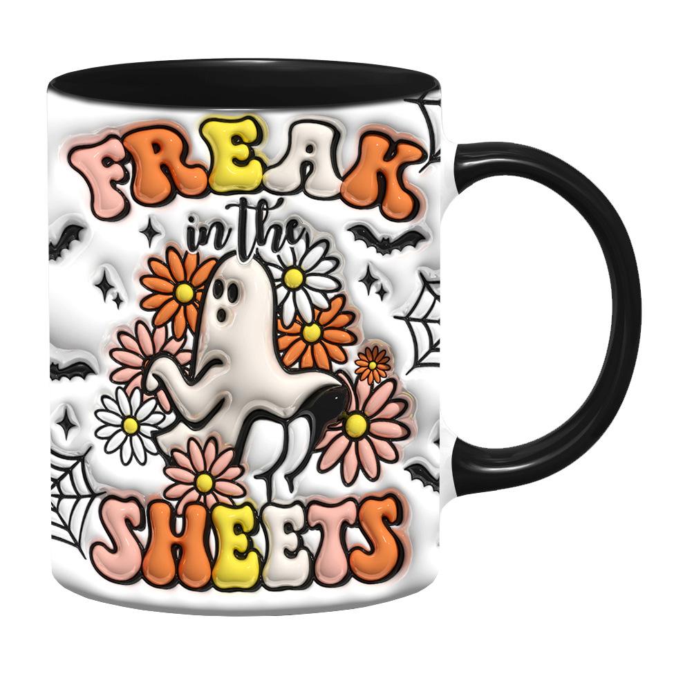 Керамическая кружка с меткой для кофе Хэллоуин Тыква 301-400ml