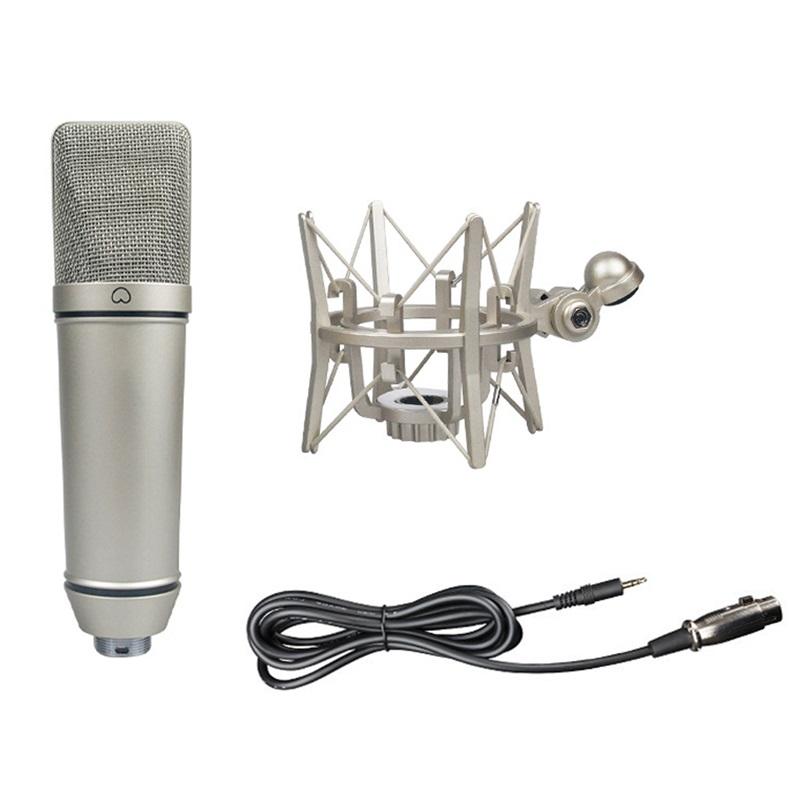 Top Studio Metal U87 Condenser Microphone Professional Cardioid Studio Mic for Recording Podcasting Voice Over Streaming Home  A