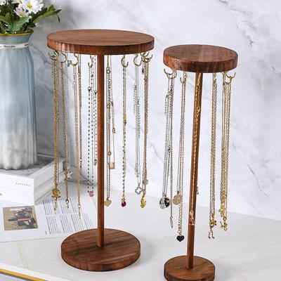 Solid Wood Jewelry Organizer Display Holder Necklace Earrings Bracelets Display Stand Desktop Jewelry Storage Rack