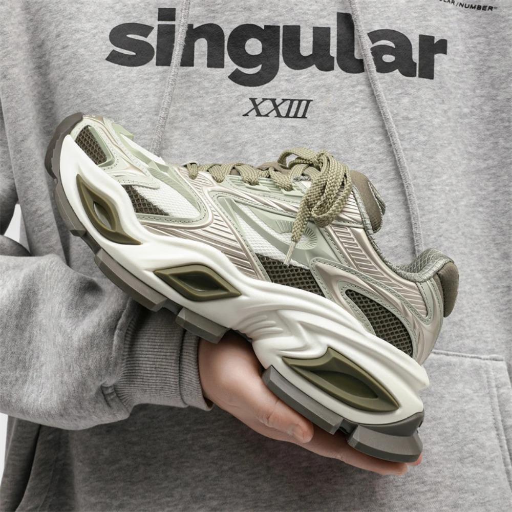 

2025Summer Breathable Comfortable Lightweight High Quality Thick Bottom Height Increasing Sports Versatile Couple Dad Shoes36-44 44 зелёный