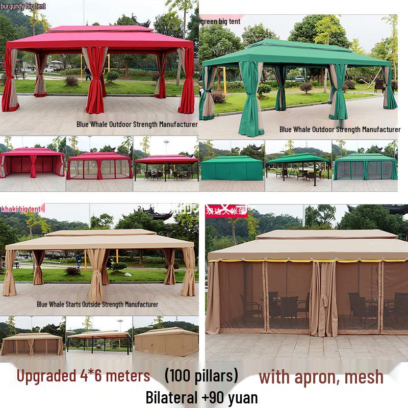 European Outdoor Gazebo Tent: Large, Four-Corner Awning for Courtyards and Carports