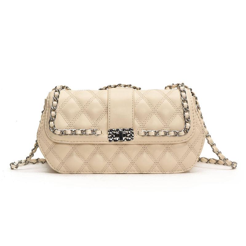 

Маленькая ромбовидная сумка женская новая модная универсальная сумка-мессенджер на цепочке на плечо маленькая квадратная сумка белый