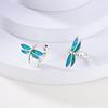 Real 925 Sterling Silver Colorful Dragonfly Butterfly Animal Earrings For Women Exquisite Birthday Anniversary Jewelry Gifts