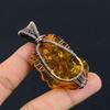 Baltic Amber Pendant, 999 Copper Wire Wrapped Gemstone Jewelry, Handmade Pendant For Mother Day