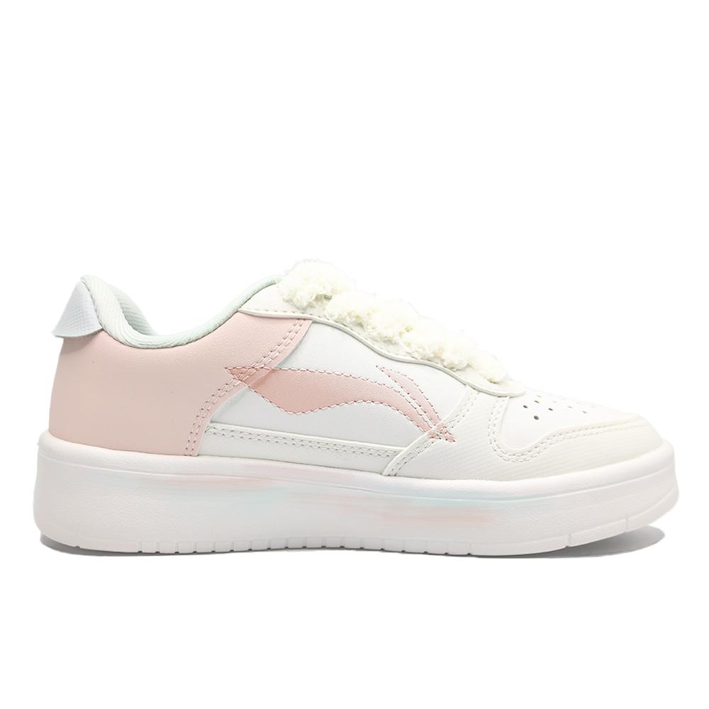 Li Ning Floating Boat Slip Resistant Cushioning Abrasion Resistant Low Top Skateboard Shoes Women's Pink AGCS420-4(Team499-)