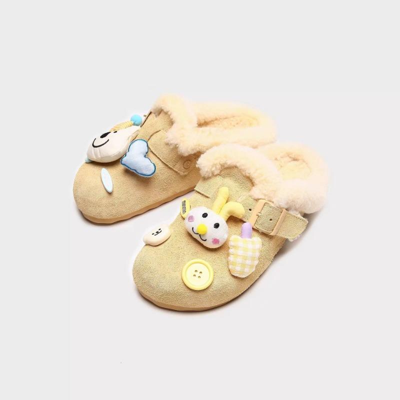 Cute Bear Plush Bag Head Slippers Women Wear Winter Ugly Cute One Pedal Today's Popular Half Drag