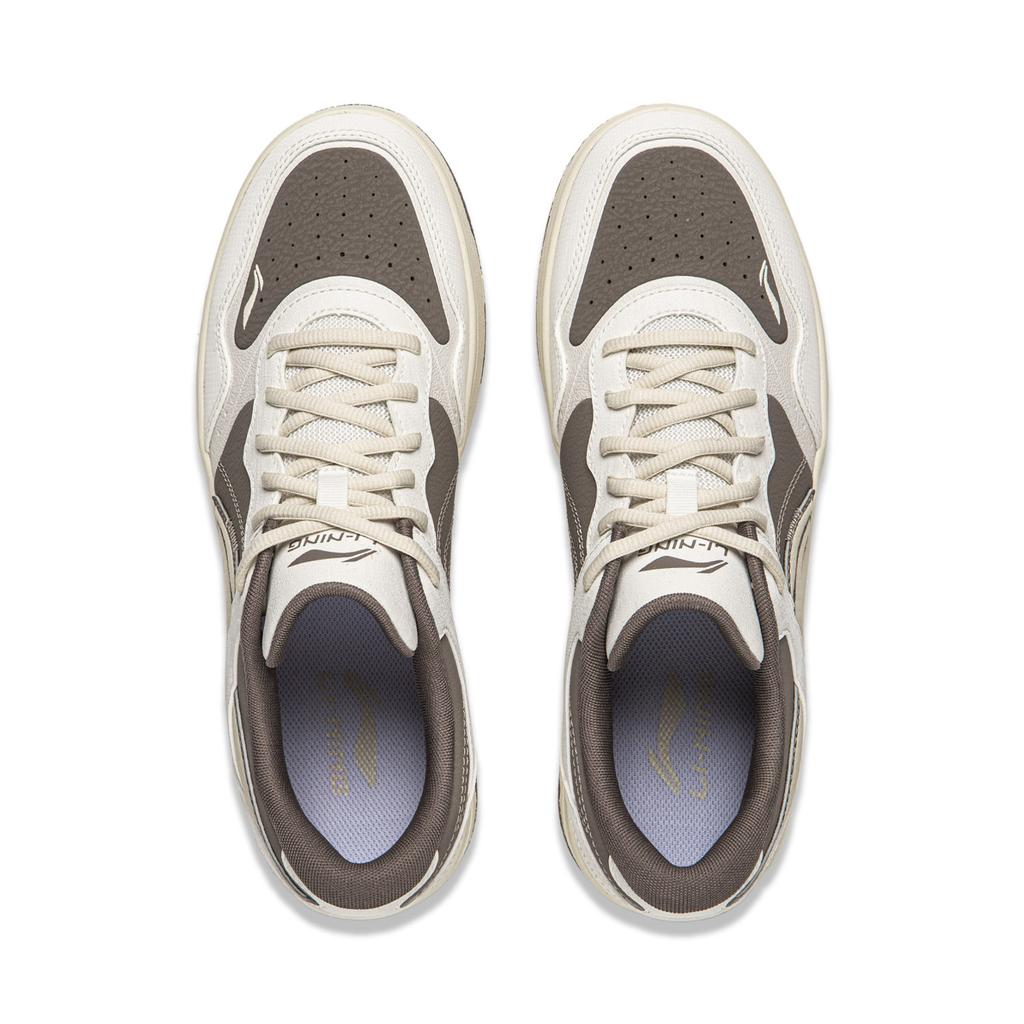 Li Ning Tianji Slip Resistant Cushioning Abrasion Resistant Height Increasing Low top Skateboard Shoes Men's Gray White AGCW065-6