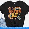 Lustiges Antifa AF Shirt, Antifaschistisches Retro Groovy 70er Jahre T-Shirt, Sarkastisches Anti-Faschismus Tee, Anti Trump Shirt, Liberales Demokraten Geschenk, Protest Tee