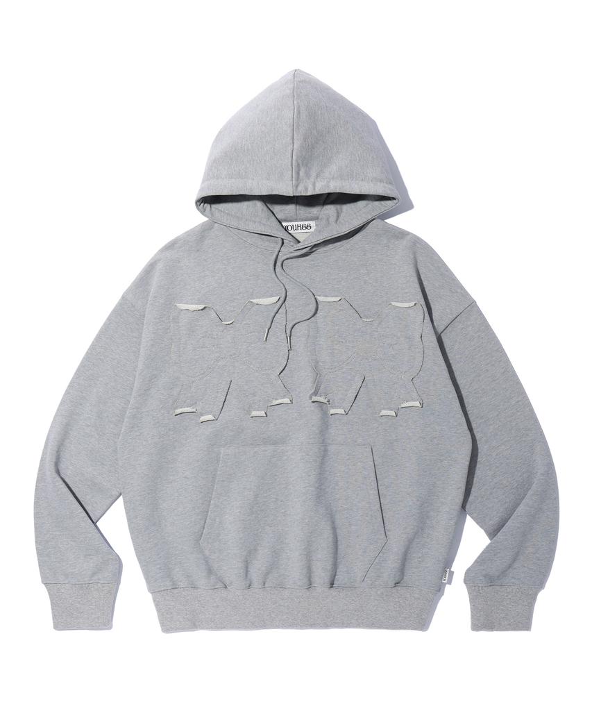 Youhee Ribbon Hoodie Melange Gray