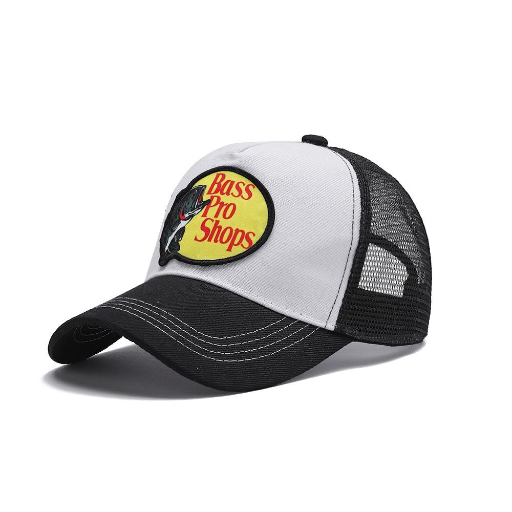 

Бейсболка-тракер Bass Pro Shops: Європейська та американська рибальська кепка для захисту від сонця Adjustable білий/чорний