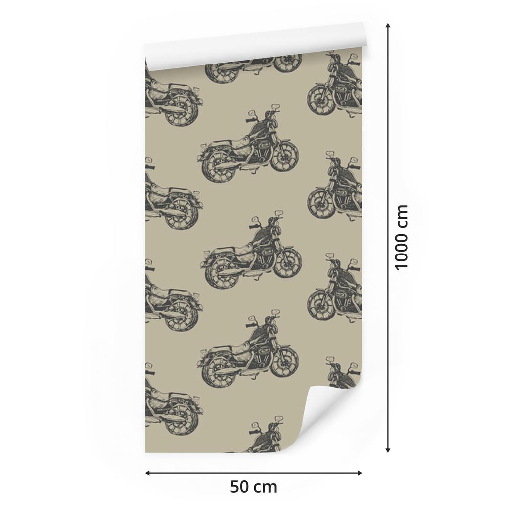 Vintage Motorcycles Wallpaper for Living Room and Bedroom 50x1000
