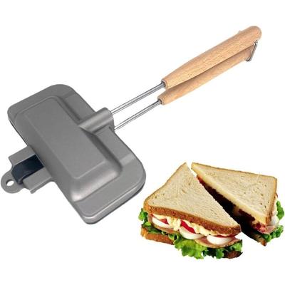 Sandwich Maker Dual Surface Nonstick Sandwich Maker with Removable Handle for Breakfast Pancakes Omelets Toast Outdoor Grill Pan