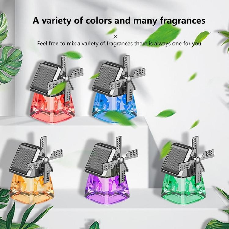 Air Freshener Light Solar Windmill Model Center Console Decoration CarFragrance