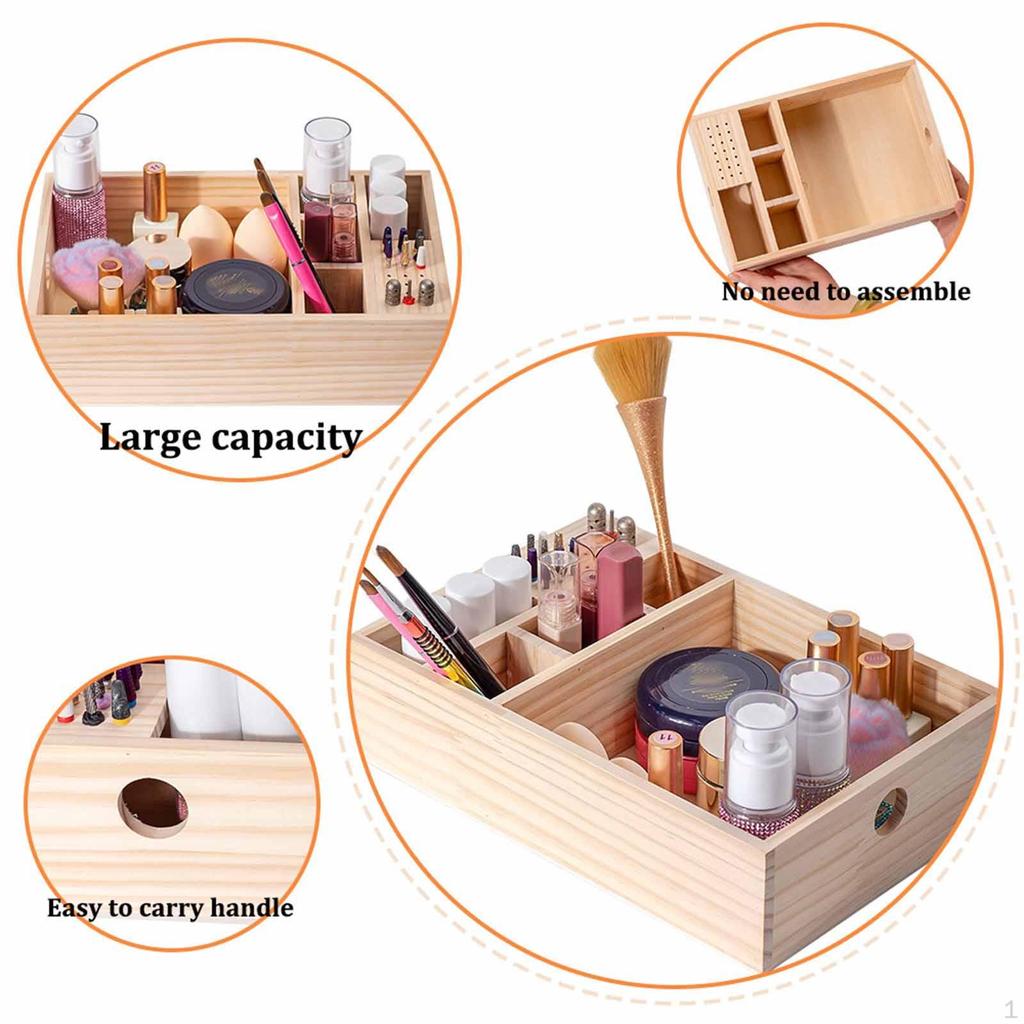 Wooden Nail Art Storage Box Display Organizer Accessories Professional Lightweight Salon Portable