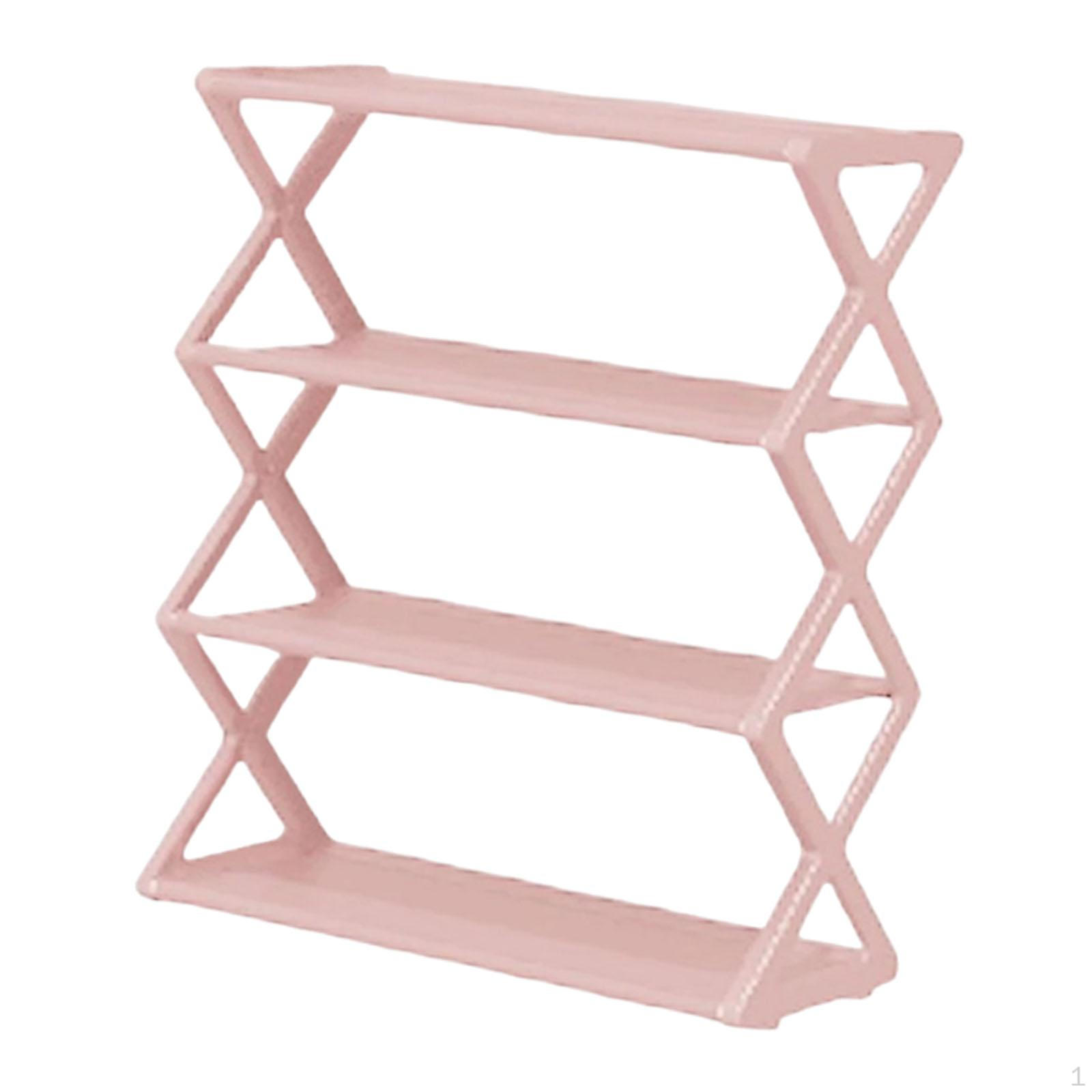 Shoe Rack Organizer 4 Layer 165x73x195inch Multifunctional for Entryway Simple Assembly Dustproof Pink 938₽