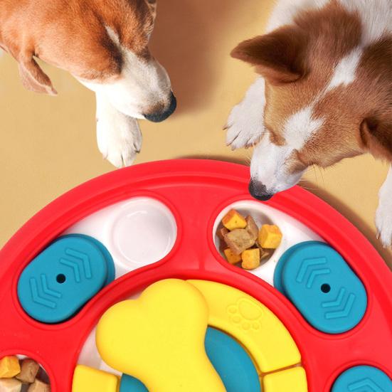 Pet Slow Food Bowl Stable Base Rounded Corners Bright Colors Pet Slow Feeder