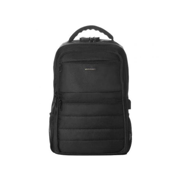 Mochila Vention KRKB0 para portátil 17? USB impermeable antirrobo negra 20L