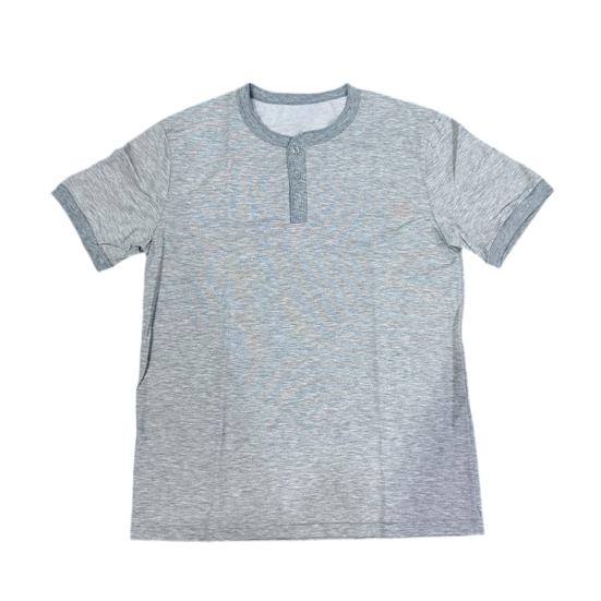 Men Button Crewneck T-Shirt Solid Color Short Sleeve Summer Shirt Casual Tee Shirt for Gym Workout Street Beach Wear