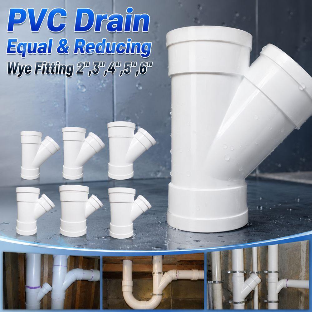 Y-Shaped 3-Way Drainage Pipe Fittings White Drain Pipe Joint  Pipeline Accessories
