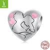 925 Sterling Silver Shining Heart Beads, Love Tree Of Life Diy Bracelet Accessories Valentine'S Day Series