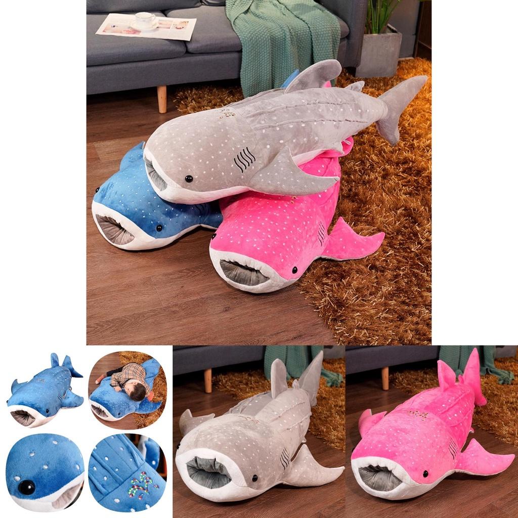 Superweiches Plüsch Walhai Spielzeug Blau/grau/rosa 55/75 cm