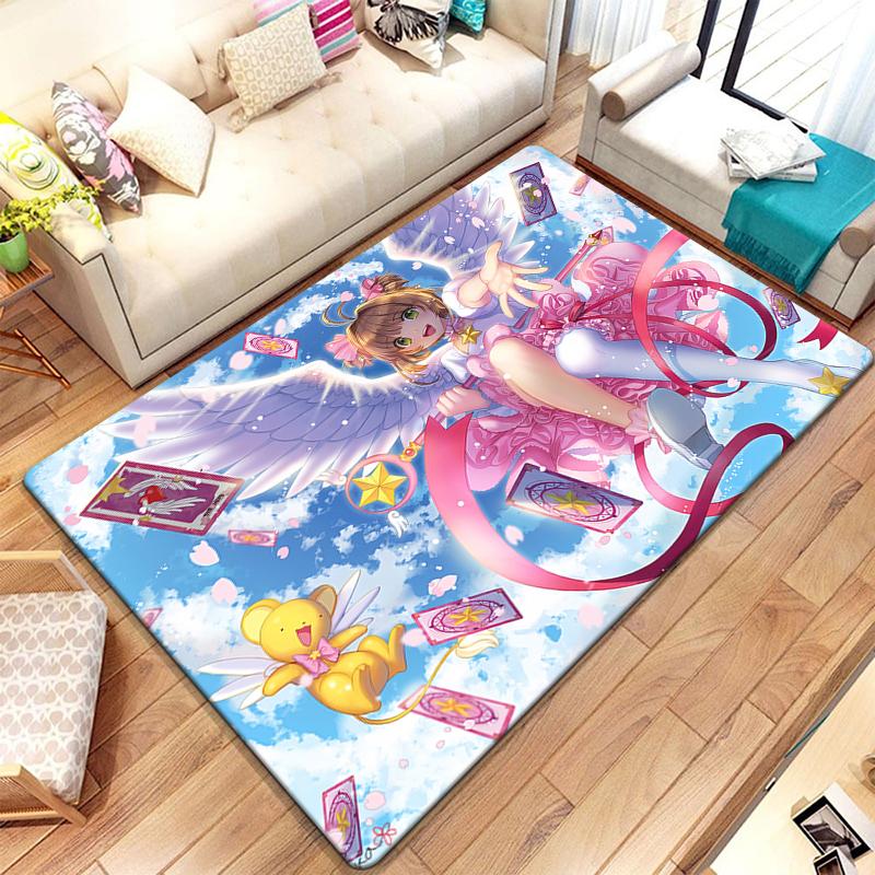 C-Cardcaptor Sakura Cute Cartoon Girl HD Print Carpet Living Room,kitchen,bedroom,Sofa,Table,Rug,Non-slip,Chair,Picnic,Camp,Mat