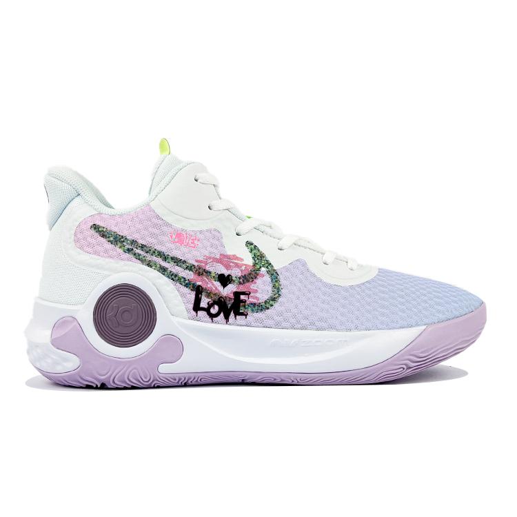 Nike KD Trey 5 IX Cushioning Slip Resistant Mid top Vintage Basketball Shoes Unisex White Blue Purple DJ6922-100(Team352-)