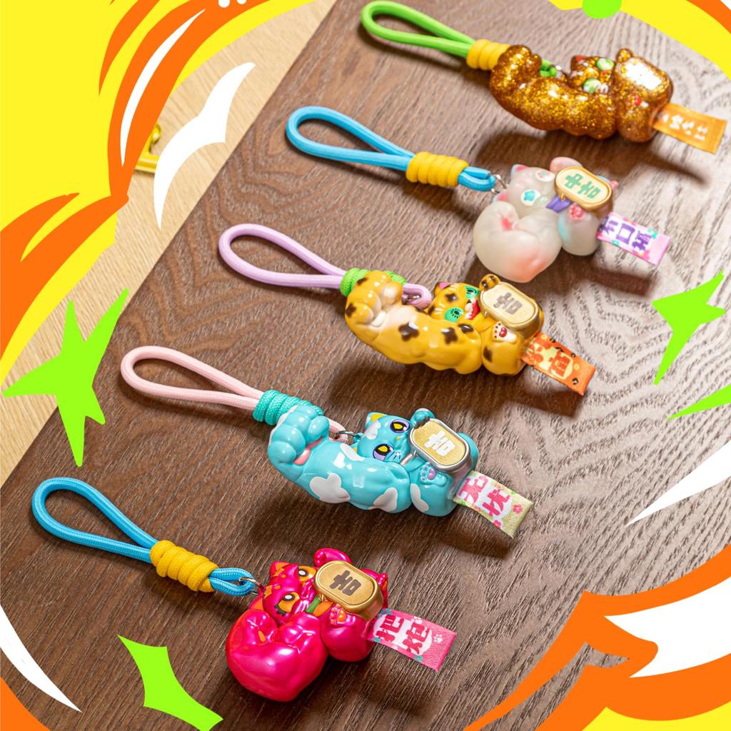 TOP TOY Serie Schlüsselanhänger Weichvinyl Anhänger Guter Kunststoff Premium Blind Weich Original Geburtstagsgeschenk Maneki-neko [1 Stück] Figur, Amulett-Stil Spielzeug,