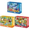 QUOKKA 300 Piece Puzzle for Kids Ages 8-10 - Set of 3 Floor Jigsaw Puzzles - Ages 10-12 Sea Creatures, Forests, Insects Learning Toys - Educational