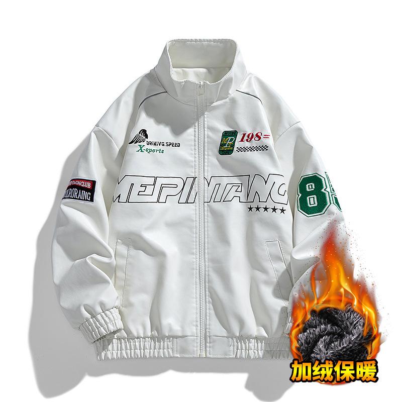 Fleece men's leather jacket popular leather jacket leather autumn and winter new men's leather jacket jacket motorcycle clothing pu