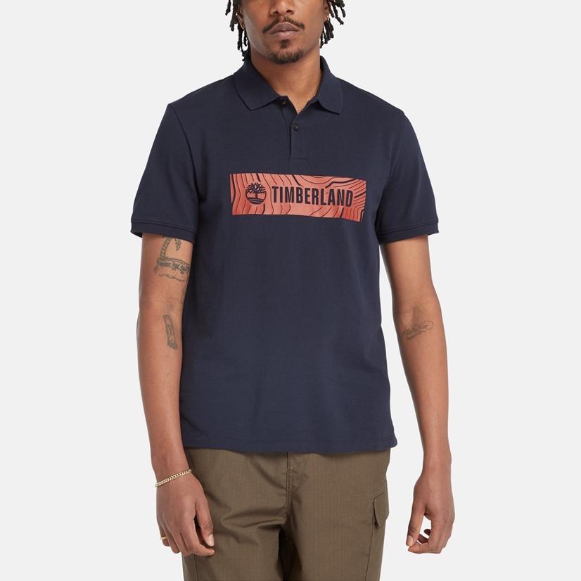 Timberland Casual Fashion Simple Short Sleeve Polo Shirt Men Tops Dark-Blue A5QWZ-EA4