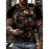 Men's Casual Short Sleeve Printed Crew Neck Pullover Men's Slim Fit T-Shirt